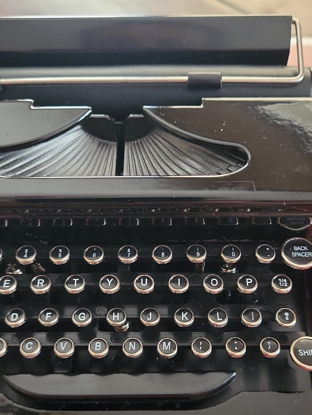 American Girl KIT  Black Typewriter with Red Ribbon with Newspaper Box and Paper